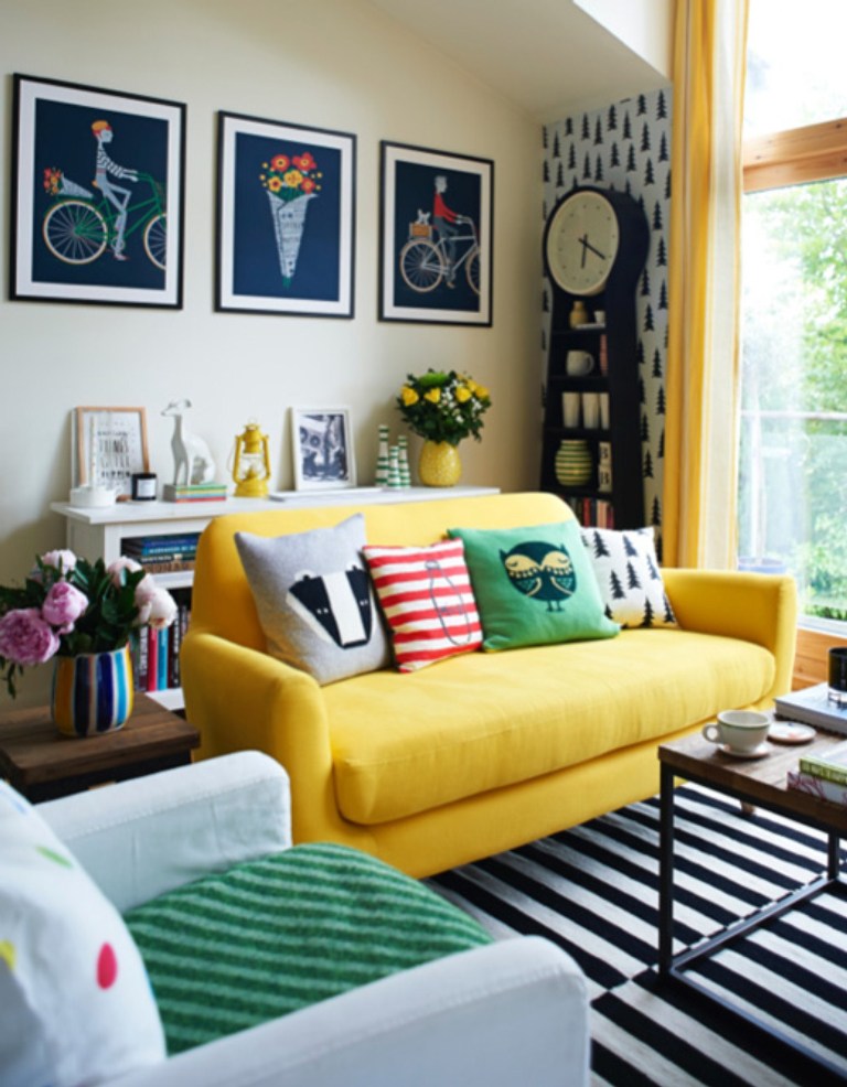 Yellow-Sofa-for-Small-Living-Room-Design-with-Cheerful-Color-Schemes
