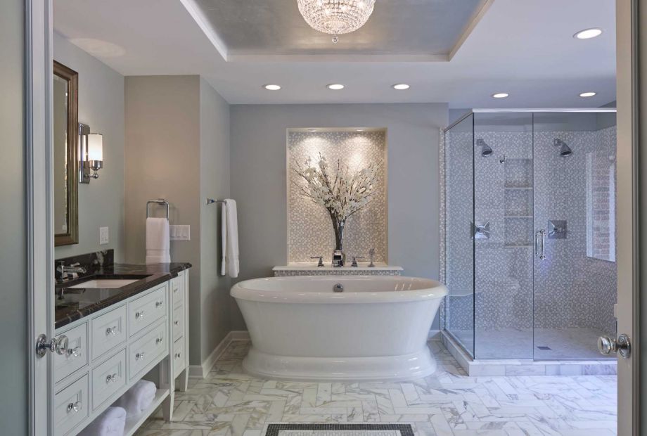 Free-standing tubs are among the top trends for bathrooms