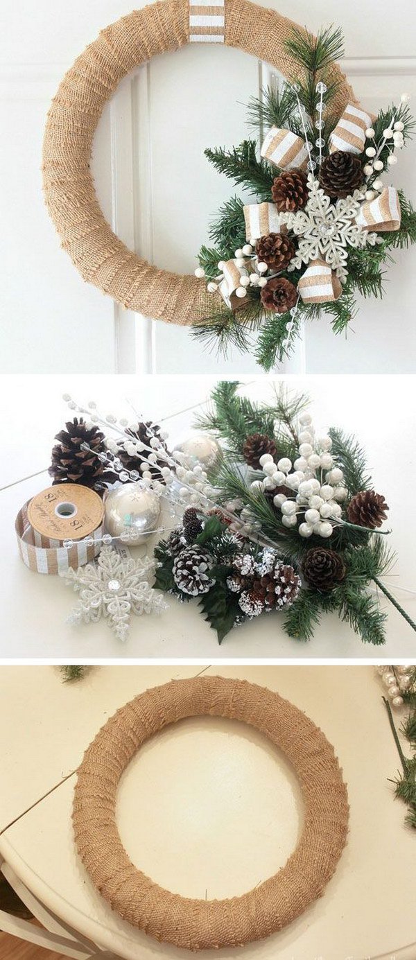 homemade-burlap-christmas-wreath