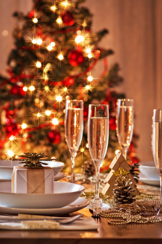 A decorated christmas dining table