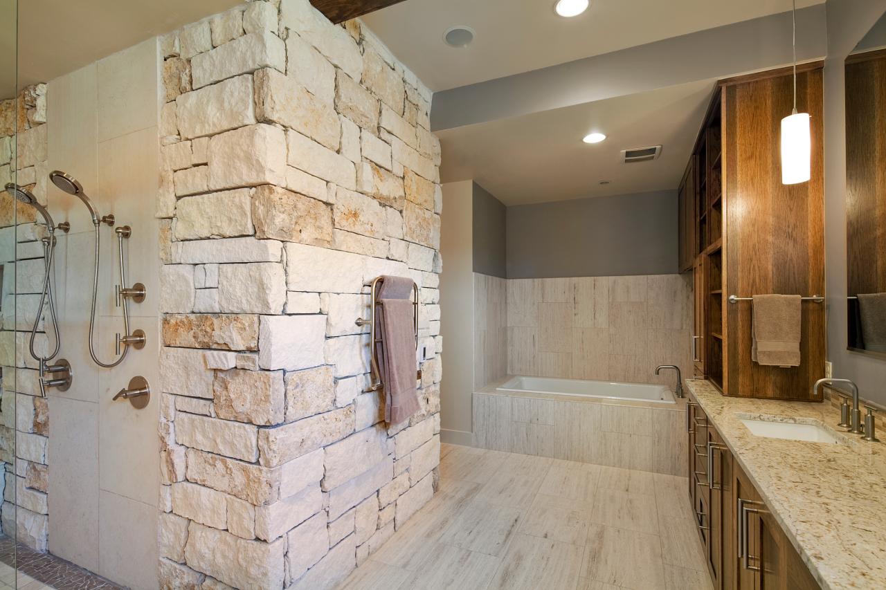 Stone-Wall Master Bathroom