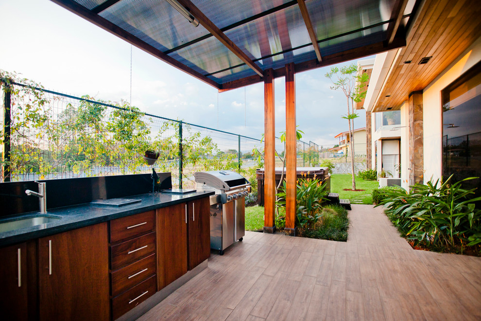 Tropical Backyard Deck Design