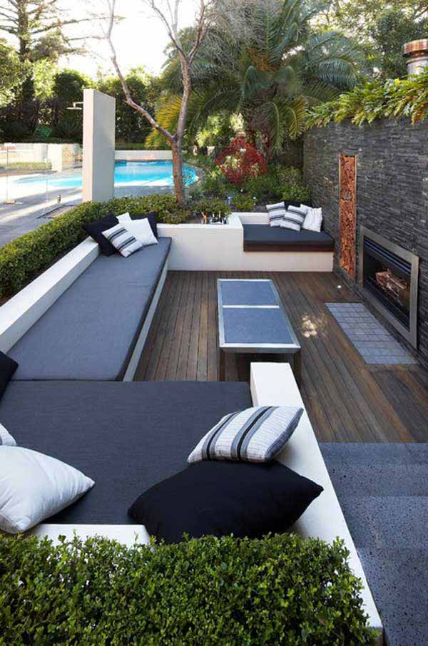 Sunken Wooden Modern Patio Design