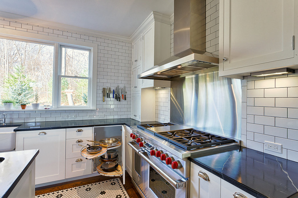 All White Craftsman Kitchen Design