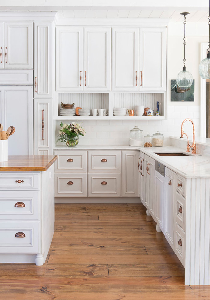 All White Farmhouse Kitchen Design