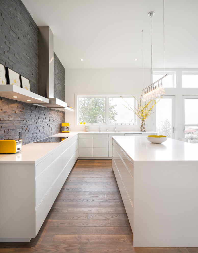 All White Modern Kitchen Design