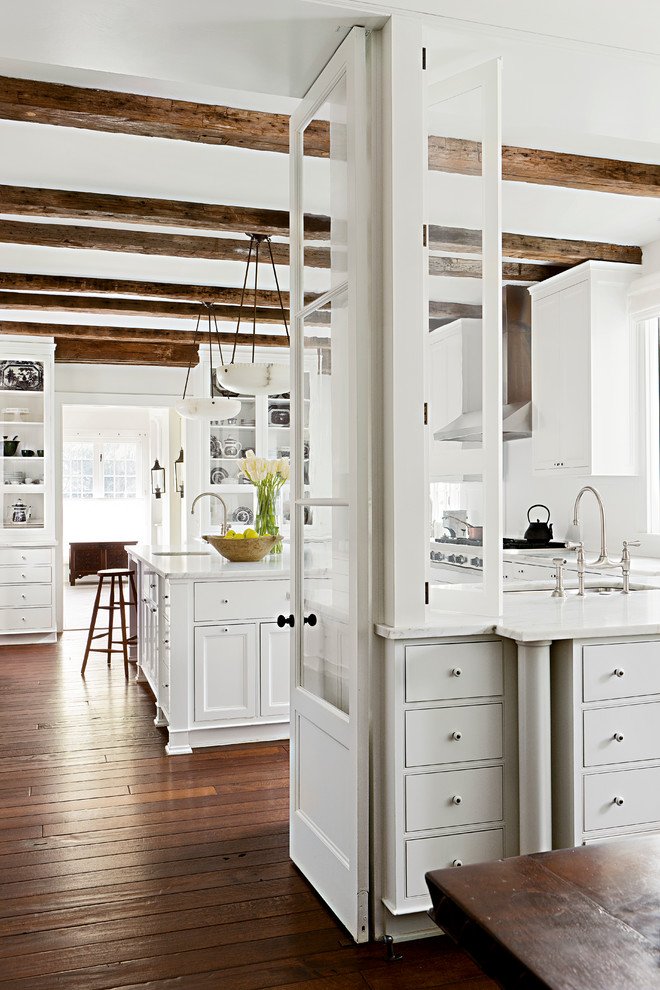 All White Rustic Kitchen Design