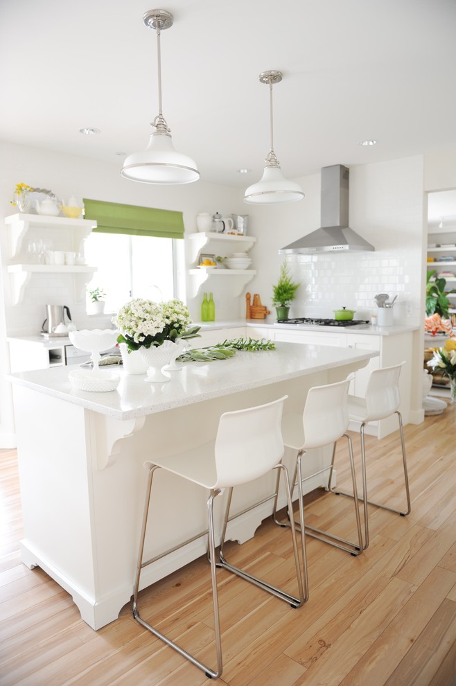 All White Transitional Kitchen Design