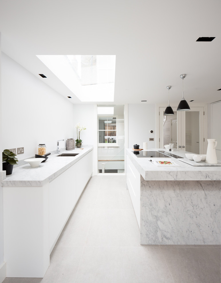 All White Victorian Kitchen Design