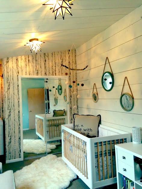 Iron Crib in Beach Style Kids Bedroom