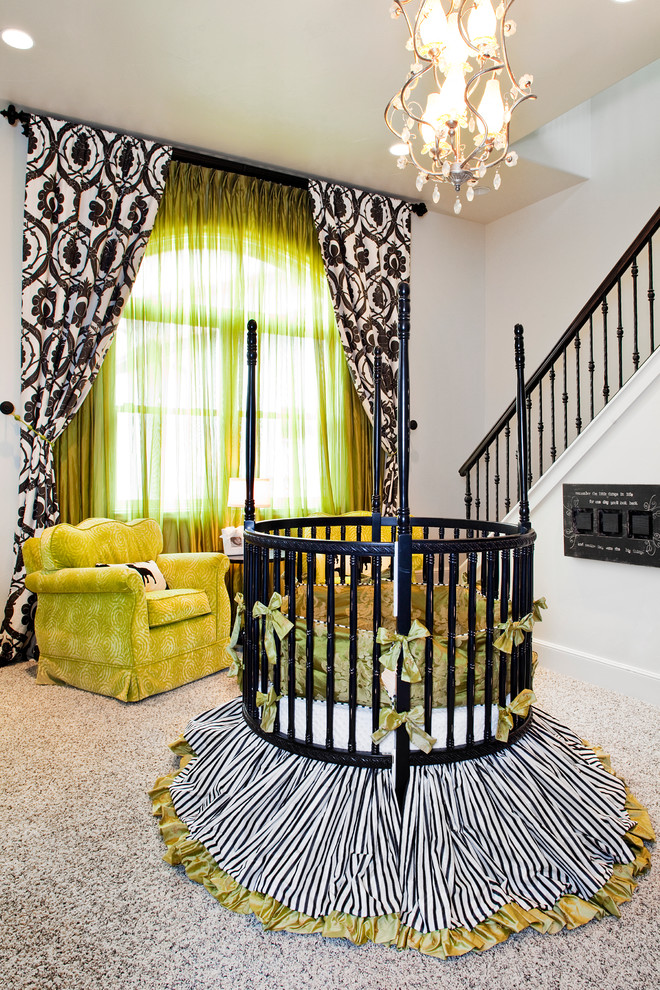 Iron Crib in Eclectic Kids Bedroom