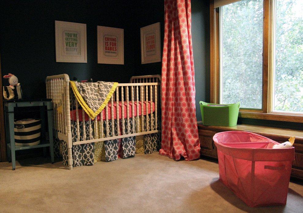 Iron Crib in Modern Kids Bedroom