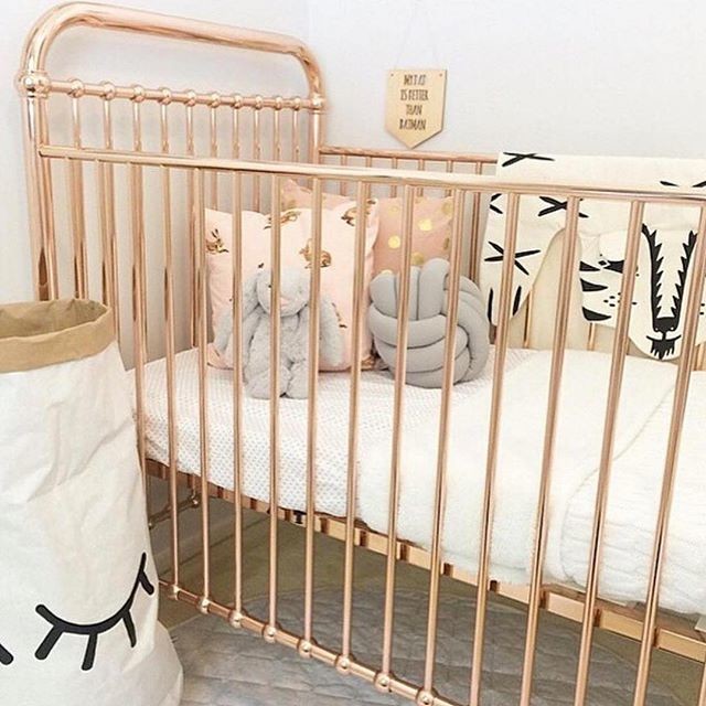 Iron Crib in Scandinavian Kids Bedroom