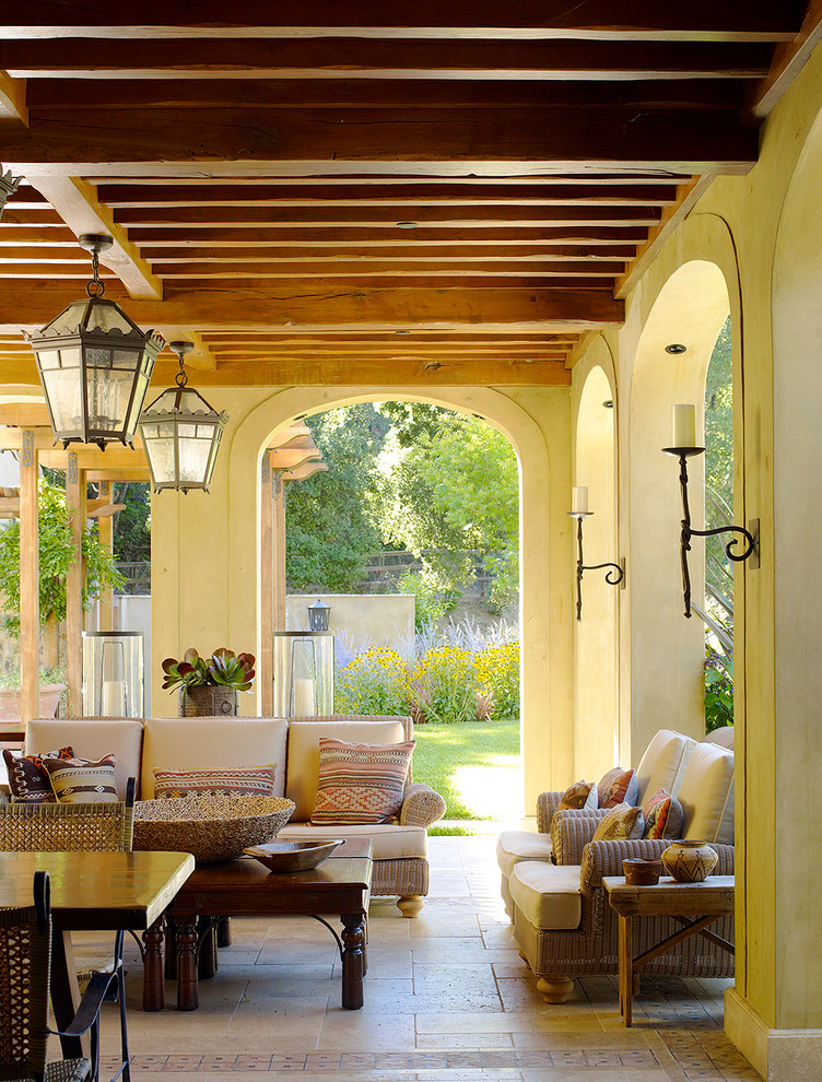 Mediterranean Backyard Porch Design
