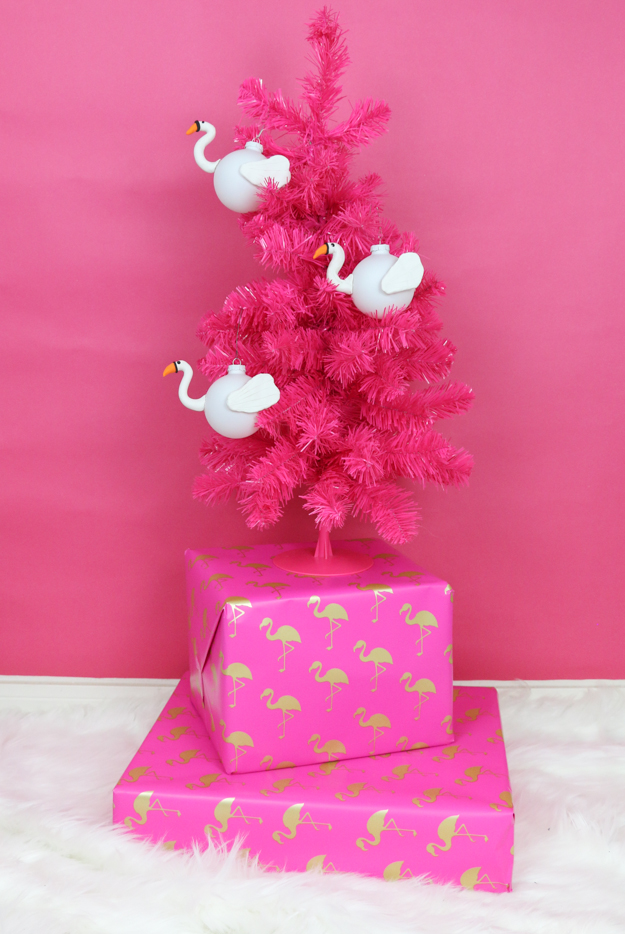 DIY Flamingo and Swan Pool Float Ornaments