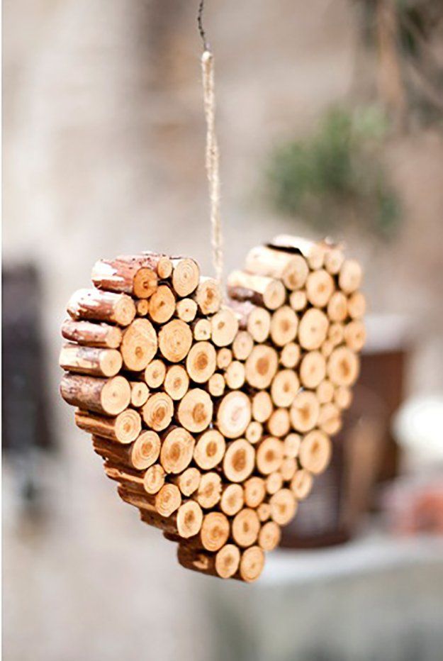 DIY Reclaimed Wood Heart Shape Ornaments