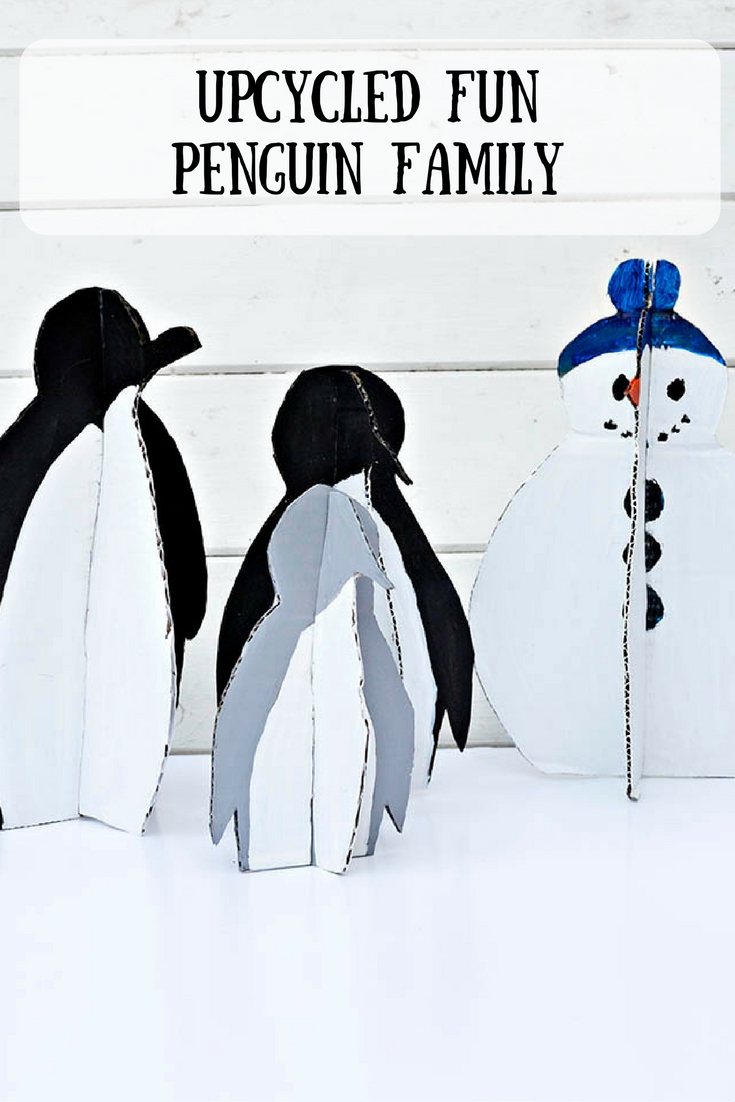 DIY Upcycled Penguins and Snowman