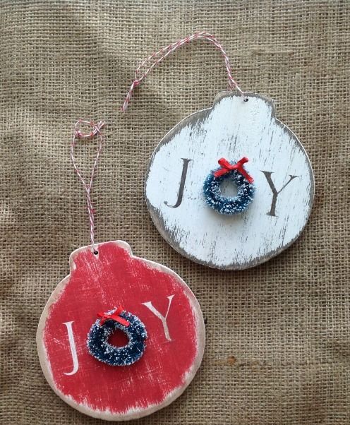 Handmade Joy Wooden Ornaments