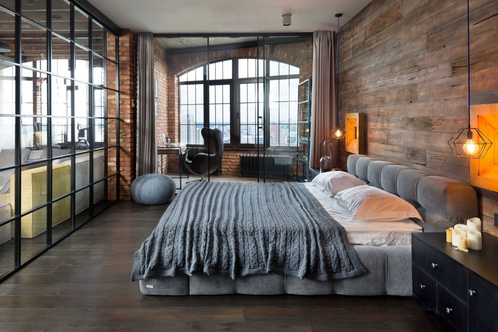 Loft Apartment Industrial Bedroom