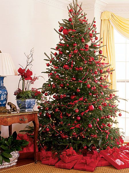 Red and Green Christmas Tree Decorations