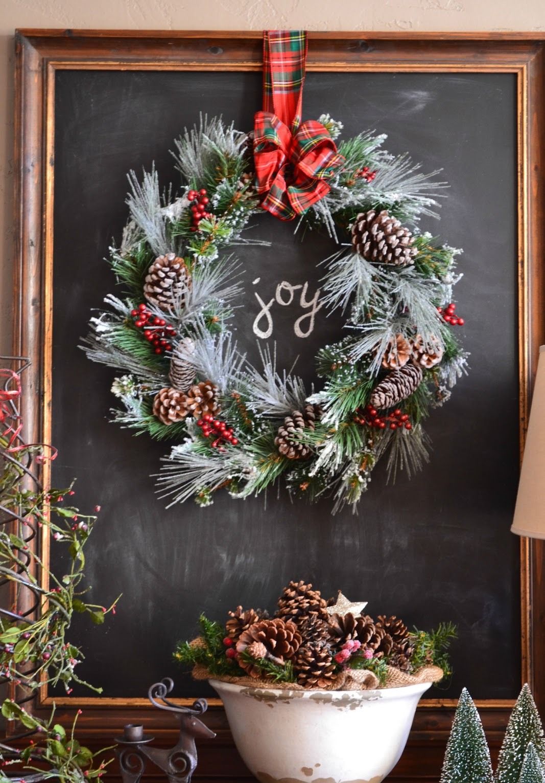 Chalkboard Christmas Wreath