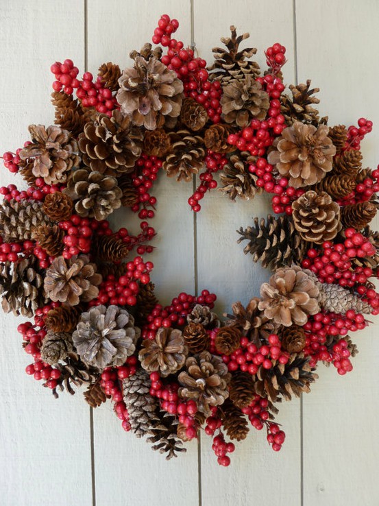 Pine Cone Crafts Christmas Wreath Ideas