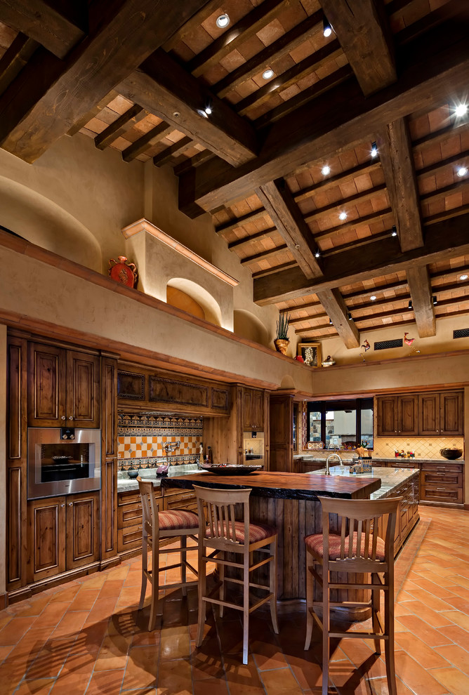 Southwestern Kitchen With Exposed Beam