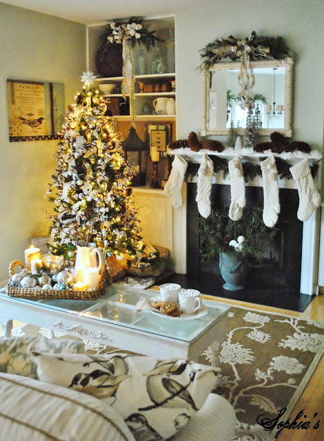 Christmas Fireplace Living Room Decor