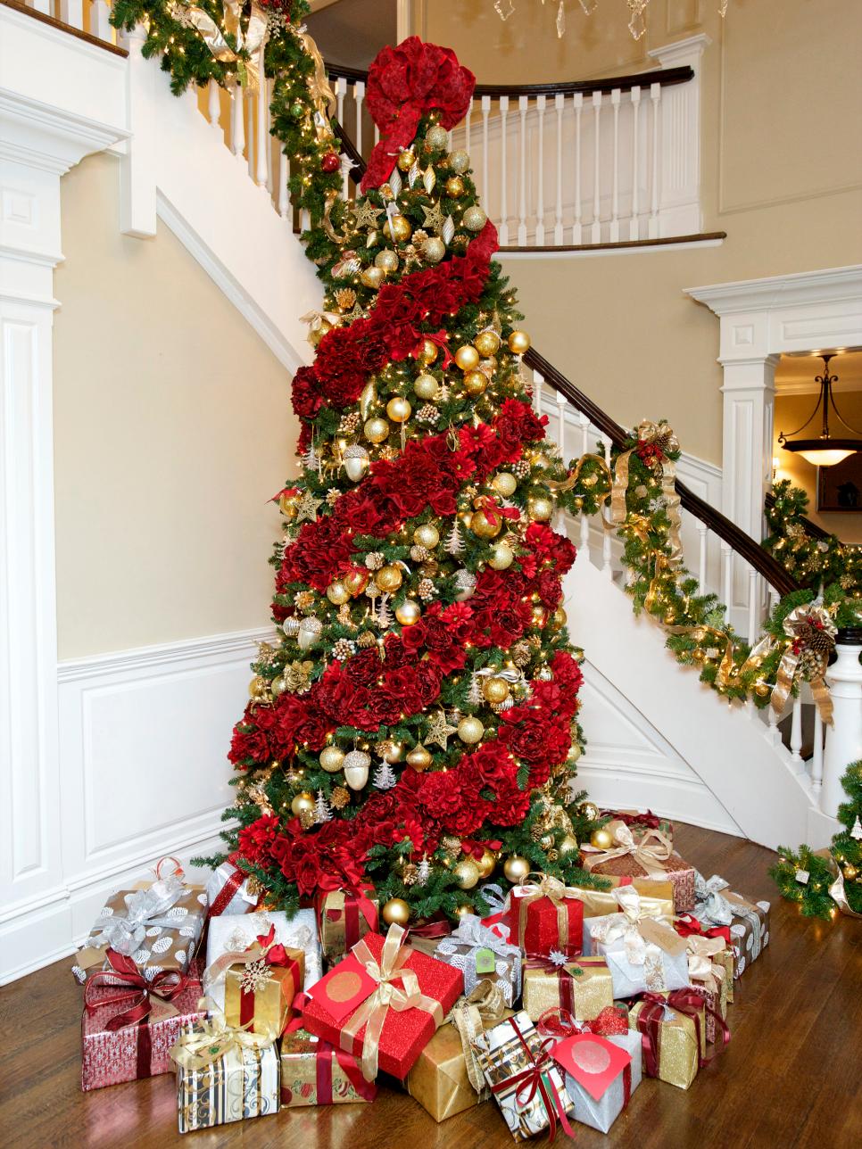 Blooming Christmas Tree Decorated With Flowers