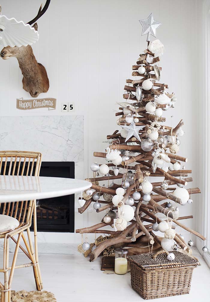 Christmas Tree of Stacked Branches Thewowdecor