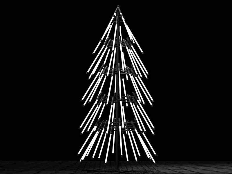 Christmas tree from light tubes Thewowdecor