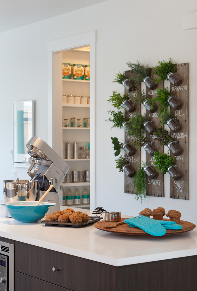 Contemporary Kitchen With Custom Garden Herb