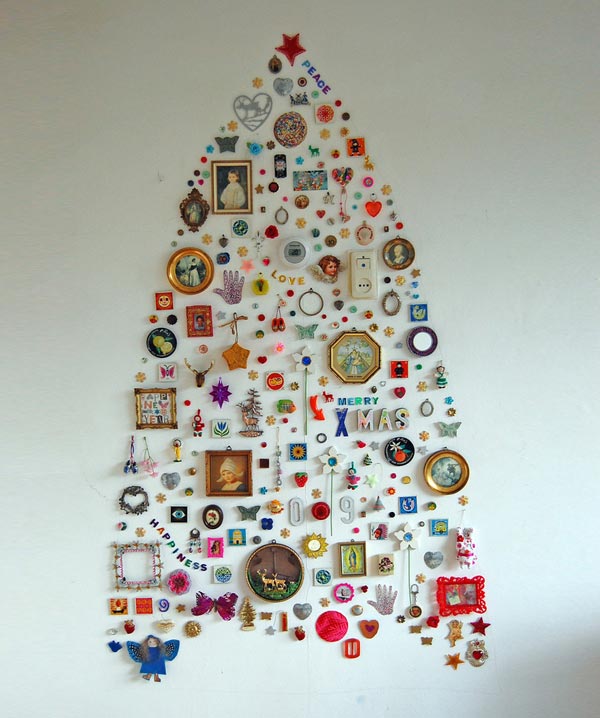 DIY Christmas Tree Ideas Collage on Wall Thewowdecor