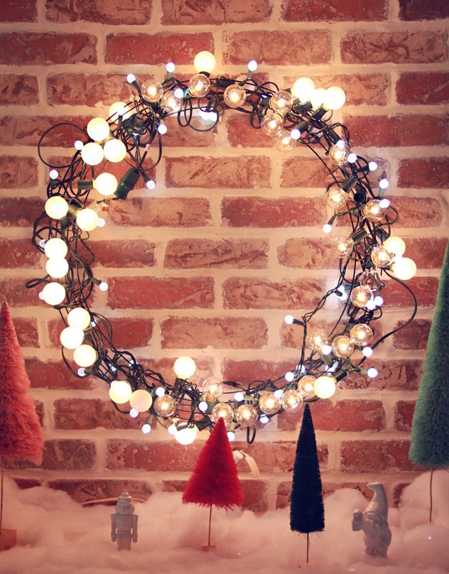 Diy Light String Christmas Wreath