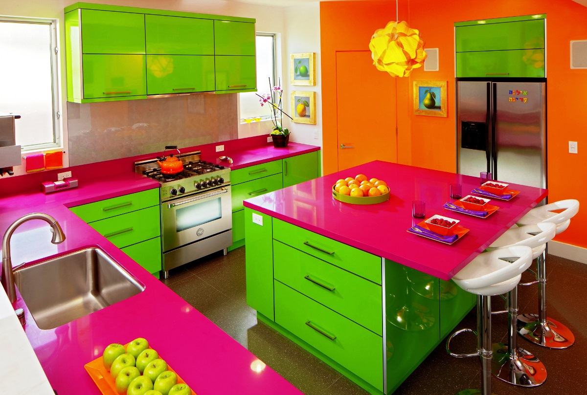 Fascinating Bright Color Kitchen