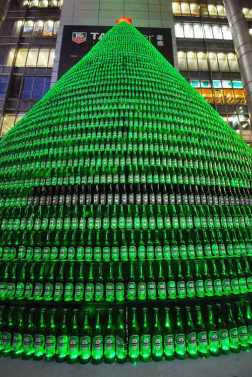 Heineken Beer Bottles Christmas Tree THewowdecor