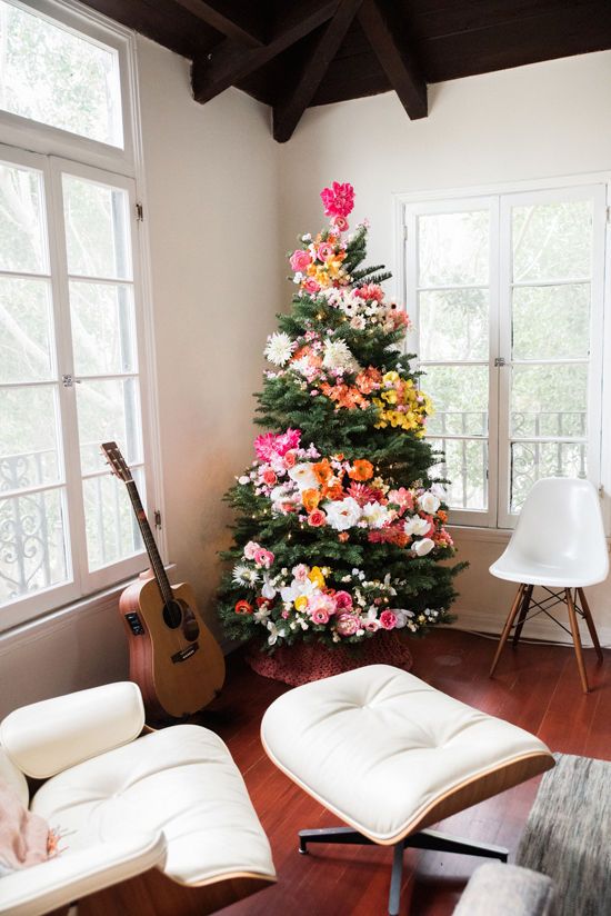 Pink Floral Christmas Tree