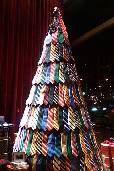 Recycled Tie Christmas Tree Thewowdecor