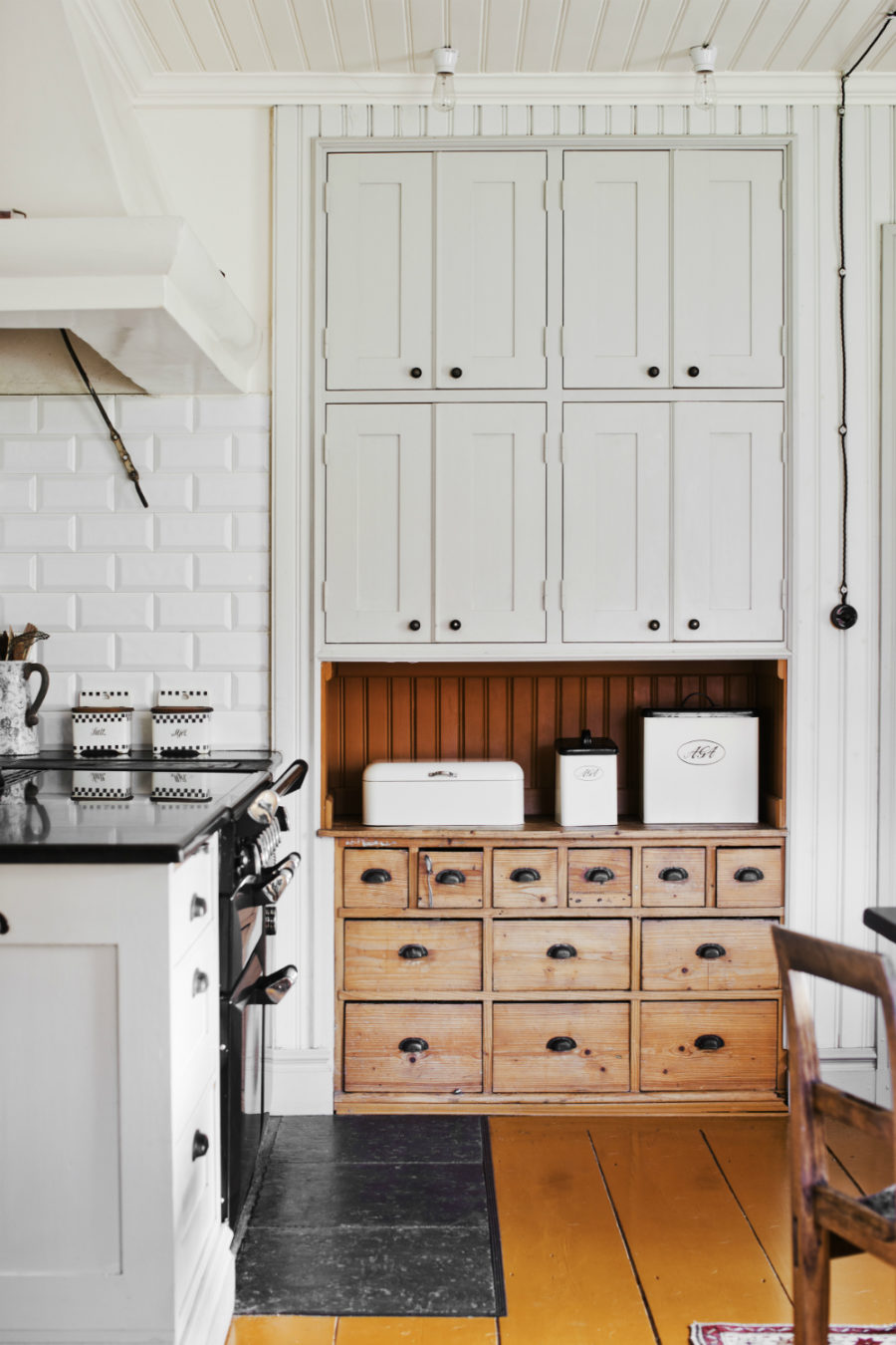 Small Unique Kitchen With Repurposed Cabinet