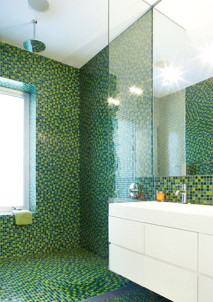 contemporary-bathroom-green