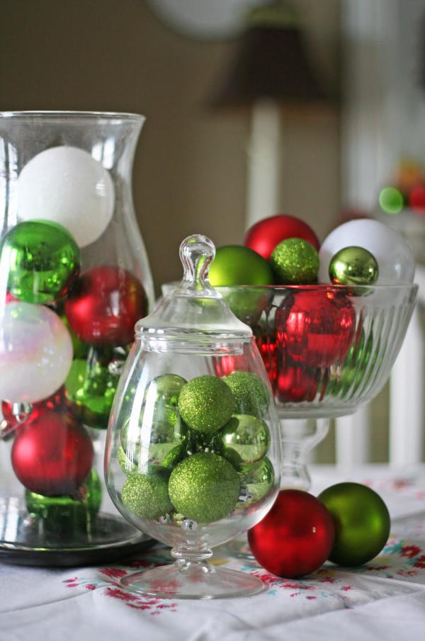 Christmas Centerpiece with Ornaments