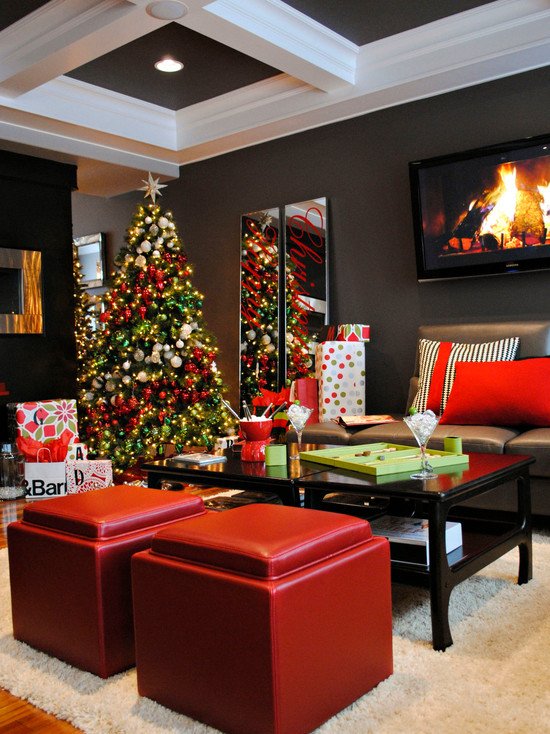 Modern Living Room Christmas Decorating Ideas