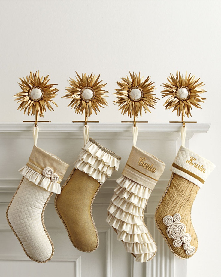 Champagne and Gold Christmas Stockings