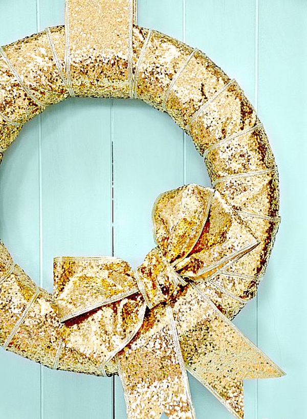 Gold Christmas Wreath DIY