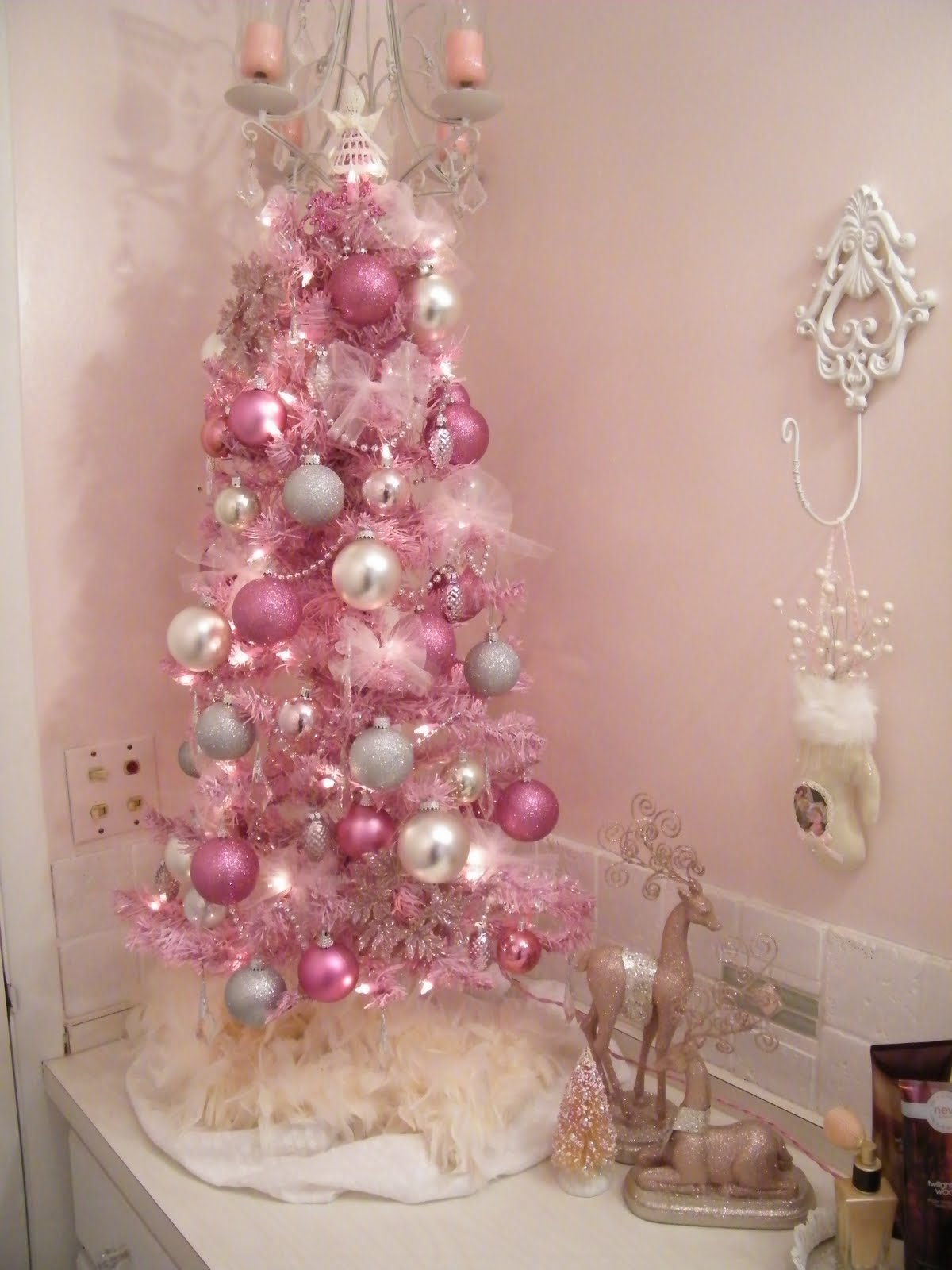 Small Pink and White Christmas Tree