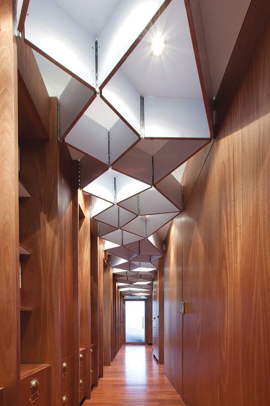 Lattice Ceiling Of Oiled Mahogany Thewowdecor