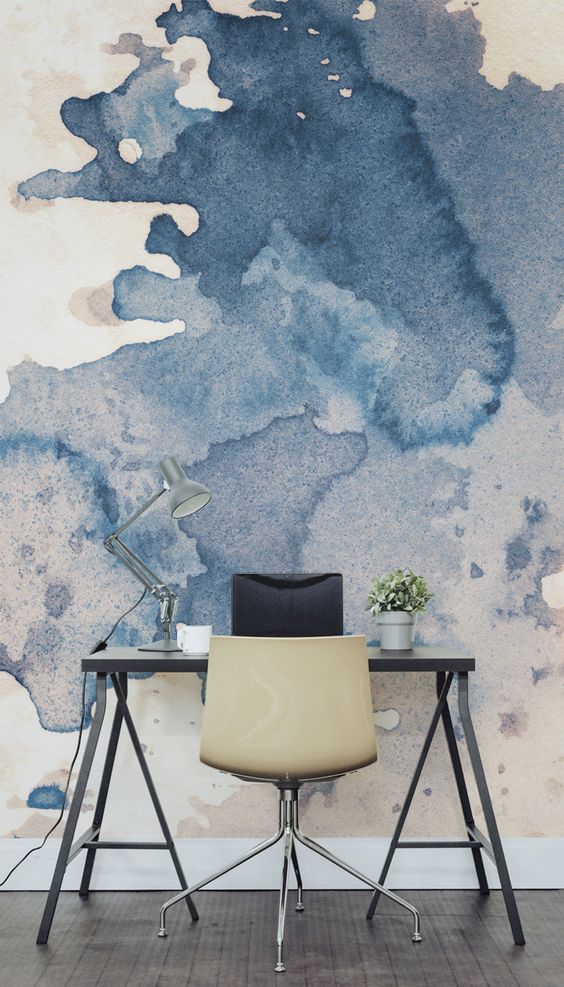Large Wallpaper in Front of Office Desk Thewowdecor
