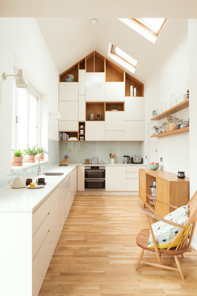 Recycled Glass Countertops in Contemporary Kitchen