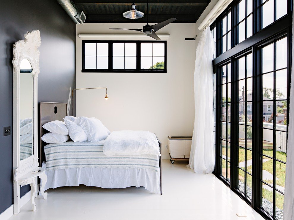 industrial-bedroom-blacck and white