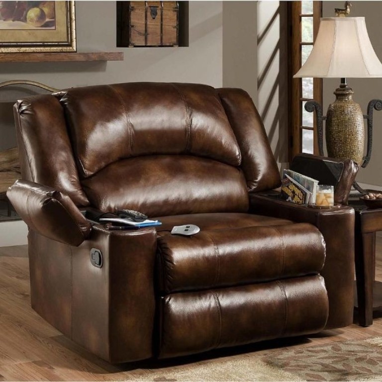 Acozy recliner placed besides a side table